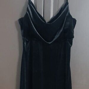 spaghetti Straps Black Velvet Dress